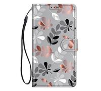 ChoosEU Coque pour Oppo A53 / A53S / A33 / A32 2020 Cuir avec Silicone Souple Etui Portefeuille Antichoc Étui à Rabat et Folio Motif Fine Fonction Support pour Filles Femmes Homme Housse - Feuille