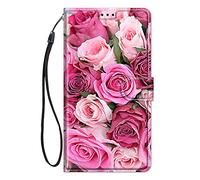 ChoosEU Coque pour Oppo A53 / A53S / A33 / A32 2020 Cuir avec Silicone Souple Etui Portefeuille Antichoc Étui à Rabat et Folio Motif Fine Fonction Support pour Filles Femmes Homme Housse - Rose