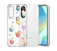 ChoosEU Transparent Coque pour Samsung Galaxy A56 5G Mince Souple TPU Silicone Etui Fine Soft Étui avec Fleur Florale Motif pour Fille Femme Antichoc Protection Case Cover Clair Housse - Chat