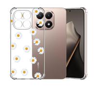 ChoosEU Transparent Coque pour Xiaomi Mi 15T / 15 T Mince Souple TPU Silicone Etui Fine Soft Étui avec Fleur Florale Motif pour Fille Femme Antichoc Protection Case Cover Clair Housse - Blanc Jaune