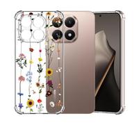 ChoosEU Transparent Coque pour Xiaomi Mi 15T / 15 T Mince Souple TPU Silicone Etui Fine Soft Étui avec Fleur Florale Motif pour Fille Femme Antichoc Protection Case Cover Clair Housse - Tournesol