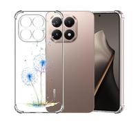 ChoosEU Transparent Coque pour Xiaomi Mi 15T / 15 T Mince Souple TPU Silicone Etui Fine Soft Étui avec Fleur Florale Motif pour Fille Femme Antichoc Protection Case Cover Clair Housse - Bleu Pissenlit
