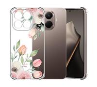 ChoosEU Transparent Coque pour Xiaomi Mi 15T Pro / 15 T Pro Mince Souple TPU Silicone Etui Fine Soft Étui avec Fleur Florale Motif pour Fille Antichoc Protection Case Cover Clair Housse - Rose Tulipe