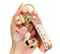 CHOOYIH Porte-clés Kawaii Boba en forme de beignet mignon avec inscription « Bubble Tea » pour fille et garçon, Tasse à thé au lait, 1