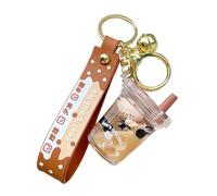 CHOOYIH Porte-clés Kawaii Donut Boba mignon Bubble Tea Porte-clés Boba Ours Porte-clés Pendentif Poupée pour Fille, Jaune, 1