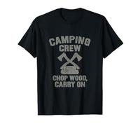 Chop Wood Carry on Camping Crew Hache Logo Woodpile T-Shirt