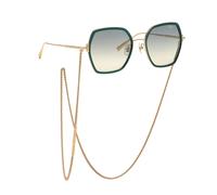 Chopard Femme Chopard IKCHL02 300K Lunettes de soleil Titane Or Vert Géométrique Miroir Ombré