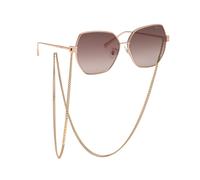 Chopard Femme IKCHL28 08FC Lunettes de soleil Métal Or Marron Géométrique Antireflet Ombré