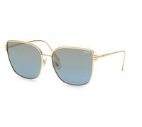 Chopard Femme SCHG67 300G Lunettes de soleil Métal Or Bleu Carré Antireflet Miroir