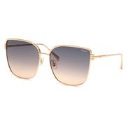 Chopard Femme SCHG67M 08FC Lunettes de soleil Métal Or Gris Carré Antireflet Ombré