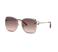 Chopard Femme SCHL29S 0A39 Lunettes de soleil Métal Or Marron Carré Antireflet Ombré