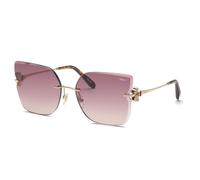 Chopard Femme SCHL91S 300 Lunettes de soleil Métal Or Marron Carré Antireflet Ombré