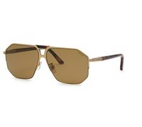 Chopard Homme SCHG61 8TSP Lunettes de soleil Métal Or Marron Géométrique Polarisé Antireflet