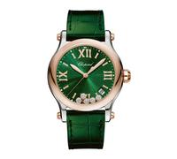 Chopard - Montre Happy Sport Quartz avec Cadran Vert et Diamants Flottants - Femme - Accessoires - Vert - Taille: ONE Size