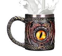 Chope à bière Dragon - Grande chope de 500 ml, design 'oeil de dragon des donjons fantaisie, style nordique et celtique, verres à collectionner pour hommes, nouveaux articles de bar fantastique |