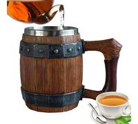 Chope à bière en acier inoxydable faite à la main avec poignées, longue durée en verre pour anniversaire, fête de la bière et fête des pères