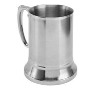 Chope à Bière en Acier Inoxydable, Tasse de Bureau à Café en Acier à Double Paroi, Conception à Double Couche, Bonne Isolation Thermique, Belle Tasse à Café Exquise pour Restaurants, Bars,(S)