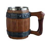 Chope à bière en forme de tonneau en bois, grande capacité, tasse à boire en résine, chope rétro | Great Men Pub Party Drinkware Kitchen House Decor