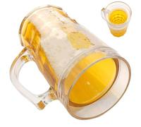 Chope à bière factice double couche | Chope fantaisie pour bières Oktoberfest | Tasse Tricky | Tasse créative pour bières Tricky | Tasse à la mezzanine avec poignée pour blagues et boissons fraîches