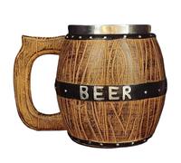 Chope à bière rustique en acier inoxydable de 550 ml avec , idéale pour les boissons froides comme le café, le thé, les jus et l'eau. Grande chope résistante pour la maison, la cuisine, le bar, le