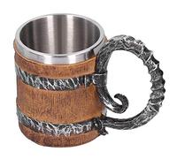 Chope à Bière Viking , Résine , Tasse à Bière en Acier Inoxydable , avec des Impressions Exquises , Résistance aux Températures élevées , Tasse Faite à la Main , pour la Fête , Bar , Boire , Coaktail