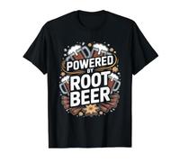 Chope au Design Amusant Powered by Root T-Shirt Graphique avec Valeur, Homme, Noir, S