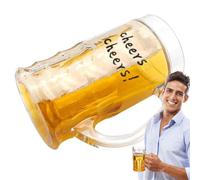 Chope Bière Amusante Double Couche 450ml - Tasse Fausse Bière Créative Étanche Et Isolante Chaleur Pour Intérieur/Extérieur | Conception Lavable Lave-Vaisselle Et Anti-Transpiration | Cadeau Humoristi