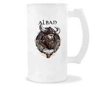 Chope de Bière Alban Design Viking | Verre à bière pinte Cadeau Apéro Humour alcool pour amateur de bière