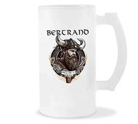 Chope de Bière Bertrand Design Viking | Verre à bière pinte Cadeau Apéro Humour alcool pour amateur de bière