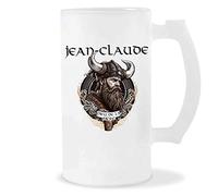 Chope de Bière Jean-Claude Design Viking | Verre à bière pinte Cadeau Apéro Humour alcool pour amateur de bière