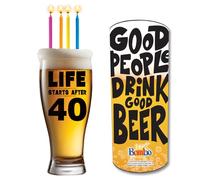 Chope de bière Life Starts After 40 pour fête d'anniversaire