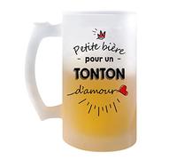 Chope de bière Petite Pinte d'un Tonton d'amour | Idée Tasse Cadeau Famille Anniversaire Noël Pinte cervoise