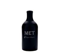 Chope en terre cuite 500 ml, motif : hydromel, grès, noir, ouverture : liège