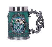 Nemesis Now B5608T1 Harry Potter, Chope à bière de collection, Motif : Serpentard - Cadeau pour Fan et Passionné - Qualité Supérieure - Vert et Argenté - 15,5 CM, Résine, 1 Unité (Lot de 1)