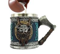 Chopes à bière pour hommes, chope à bière gothique de 450 ml, tasse à bière de grande capacité, tasse à thé vintage pour whisky, cocktails et boissons froides