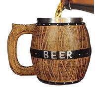 Chopes à bière pour hommes - Spécification de volume de 550 ml, verres de style tonneau vintage, support de liquide esthétique distinctif fabriqué à la main, acier résistant à la corrosionn | Chope d'