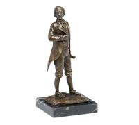 Chopin Sculpture en bronze véritable sur base en marbre 21 cm