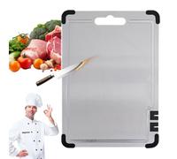 Chopping Board, Stainless Steel Cutting Board for Kitchen, Heavy-Duty Metal Chopping Board, Dishwasher Safe, Scratch-Proof, Double Sided for Meat, Vegetable, Fish and Fruit Prep (46 x 30 cm,15mm)