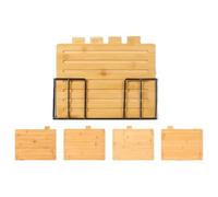Chopping Board - Wood 30cm, Meal Prep, 4-Piece Set | Counter Use, Kitchen Set, Wooden Counter, Organized Stand For Family, Friends, Men, Home, Apartment, Restaurant, Cafe, Pantry, Camping