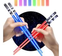 ChopSabers Lot de 2 paires de baguettes lumineuses à DEL pour sabre laser Bleu et rouge