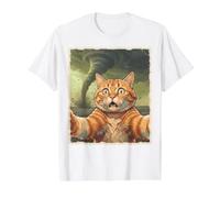 Choqué Chat Tornade Selfie Drôle Tempête Méme Art T-Shirt Graphique avec Valeur