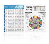 Chords CheatSheets, Affiche d'accords de Guitare, Affiche d'Accords de Piano Débutant, Guide de Référence Pédagogique avec 56 Accords, Théorie Musicale avec Schéma des Accords Guitare/Ukulélé