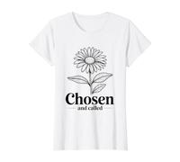 Chosen and Called T-Shirt Graphique avec Valeur, Femme, Blanc, XL