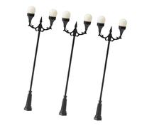 Chosertory 3 Lampadaires Miniatures pour Usage Extérieur, Simulation D'éclairage Extérieur à L'échelle HO, Modèle de Lampadaire Miniature Ou, Blanc