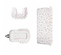 Chosertory 3 Pièces Coussin Poussette Animaux Tapis Carrosse Liner Siège Chien Pad Confort Chat pour Balades et Déplacements, Array, Blanc À Petites Fleurs
