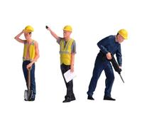 Chosertory 3 Pièces Miniature Figures Model Ouvriers Construction Figurines Réalistes En Résine Peintes à La Main Adaptées pour Décoration de Scène Collection Ph, Style B