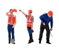 Chosertory 3 Pièces Miniature Figures Model Ouvriers Construction Figurines Réalistes En Résine Peintes à La Main Adaptées pour Décoration de Scène Collection Ph, Style A