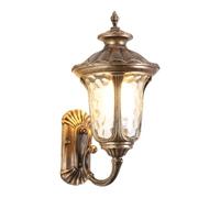 Chosertory Applique Murale Extérieure Applique Mur Lampe Jardin Lanterne Portail Aluminium Verre Résistance Météo Ampoule E27 Charme Classique Adaptée Au Porche, Bronze 19cmx40cm