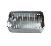 Chosertory Bac à Litière pour Petits Animaux Plateau Cage Grille Métal Plateau INOX Poli Surface Lisse Forme Rectangulaire Adapté à Petits Rongeurs Utilisation en Maison, Acier Inoxydable, Grand