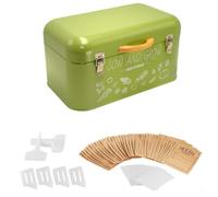 Chosertory Boîte de Rangement Métal Caisson Stockage Graines Herbes Boîte Système Organisation Jardin avec Carte Classification Adaptée Aux Jardiniers Rangement, L